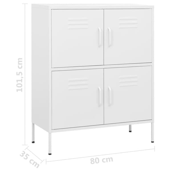 vidaXL opbevaringsskab 80x35x101,5 cm stål hvid
