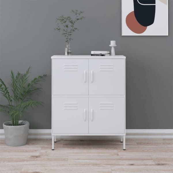 vidaXL opbevaringsskab 80x35x101,5 cm stål hvid