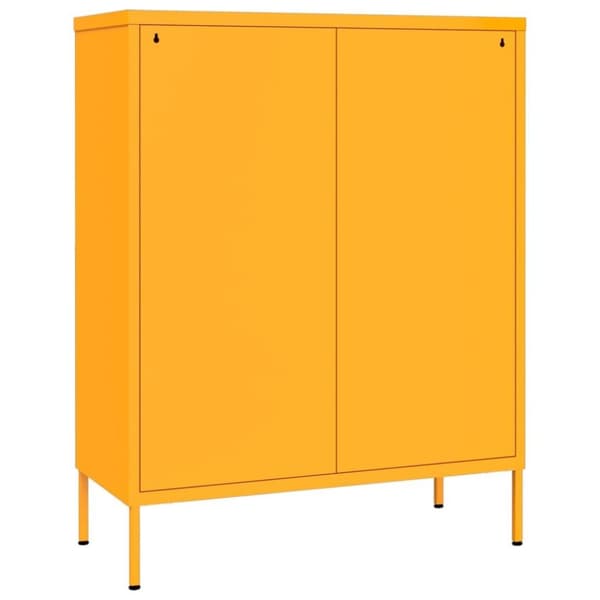 vidaXL kommode 80x35x101,5 cm stål sennepsgul