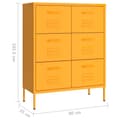 Miniatyrbillede 9 af 11: vidaXL kommode 80x35x101,5 cm stål sennepsgul