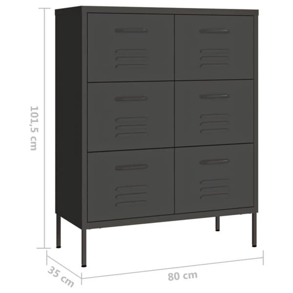 vidaXL Lipasto antrasiitti 80x35x101,5 cm teräs
