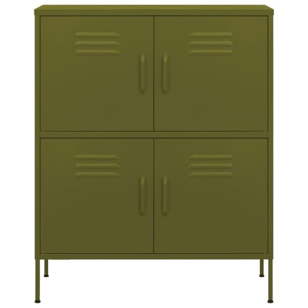 vidaXL Oppbevaringsskap olivengrønn 80x35x101,5 cm stål