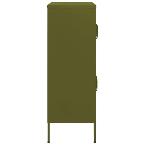 vidaXL Oppbevaringsskap olivengrønn 80x35x101,5 cm stål