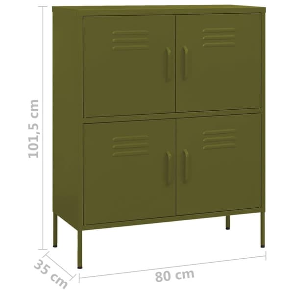 vidaXL Oppbevaringsskap olivengrønn 80x35x101,5 cm stål