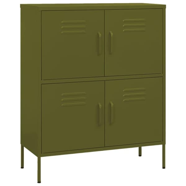 vidaXL Oppbevaringsskap olivengrønn 80x35x101,5 cm stål