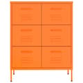 Miniatyrbilde 4 av 11: vidaXL Kommode oransje 80x35x101,5 cm stål