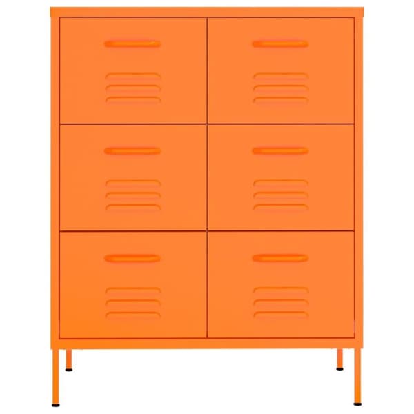 vidaXL Kommode oransje 80x35x101,5 cm stål
