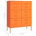 Miniatyrbilde 9 av 11: vidaXL Kommode oransje 80x35x101,5 cm stål