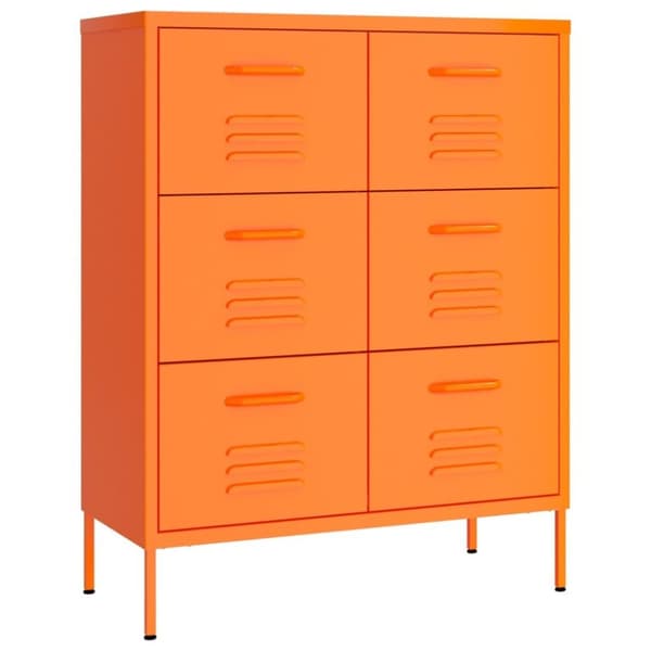 vidaXL Kommode oransje 80x35x101,5 cm stål