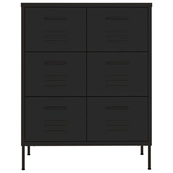 vidaXL Kommode svart 80x35x101,5 cm stål