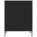 Miniatyrbilde 4 av 11: vidaXL Kommode svart 80x35x101,5 cm stål