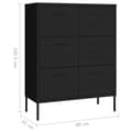Miniatyrbilde 9 av 11: vidaXL Kommode svart 80x35x101,5 cm stål
