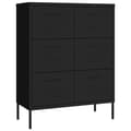 Miniatyrbilde 2 av 11: vidaXL Kommode svart 80x35x101,5 cm stål
