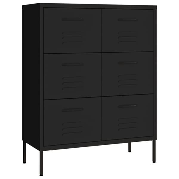 vidaXL Kommode svart 80x35x101,5 cm stål