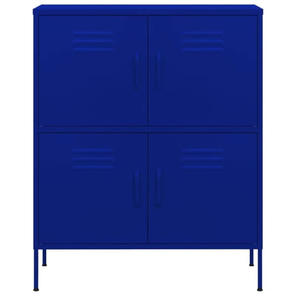 vidaXL Oppbevaringsskap marineblå 80x35x101,5 cm stål