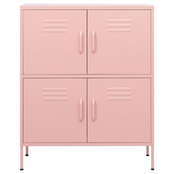 vidaXL Oppbevaringsskap rosa 80x35x101,5 cm stål