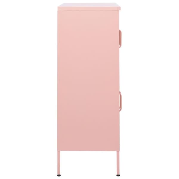 vidaXL Oppbevaringsskap rosa 80x35x101,5 cm stål