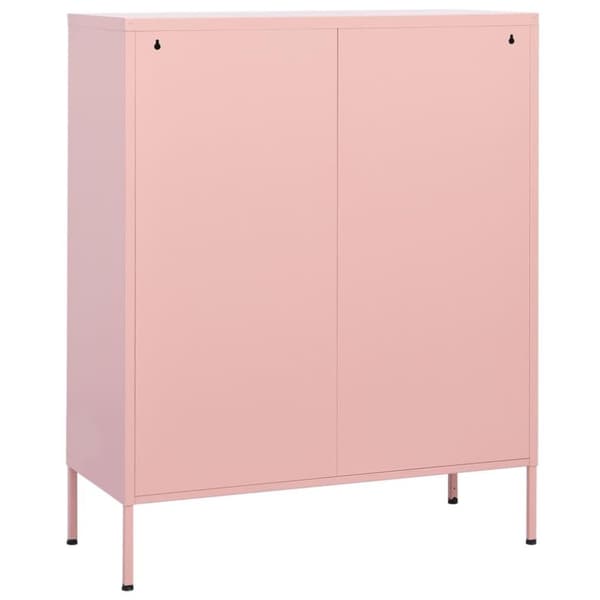 vidaXL Oppbevaringsskap rosa 80x35x101,5 cm stål