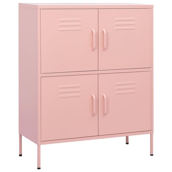 vidaXL Oppbevaringsskap rosa 80x35x101,5 cm stål
