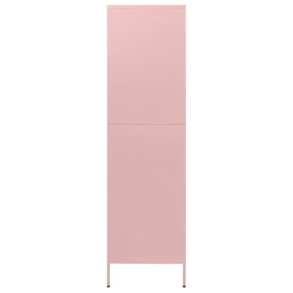 vidaXL klædeskab 90x50x180 cm stål lyserød