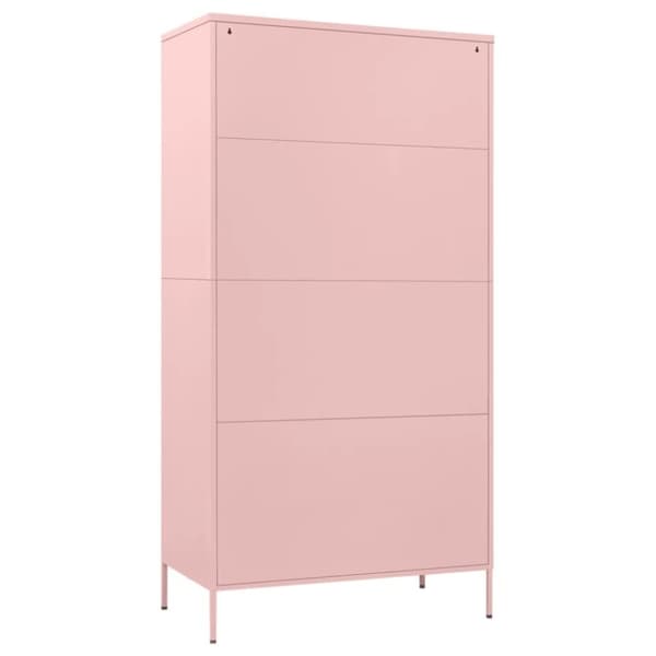 vidaXL klædeskab 90x50x180 cm stål lyserød