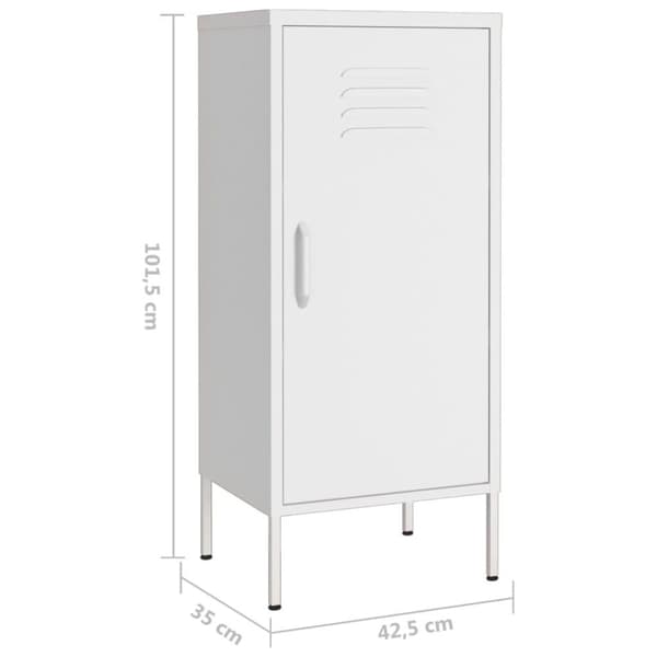 vidaXL Oppbevaringsskap hvit 42,5x35x101,5 cm stål