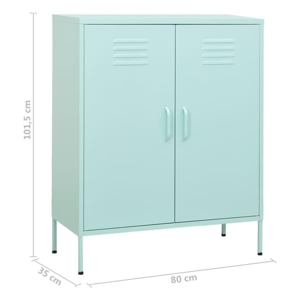 vidaXL opbevaringsskab 80x35x101,5 cm stål mintgrøn