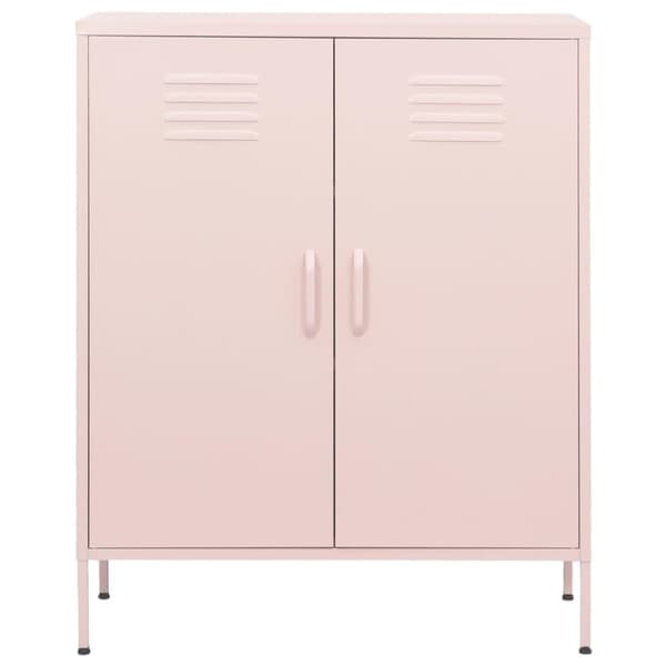 vidaXL opbevaringsskab 80x35x101,5 cm stål lyserød