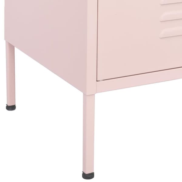 vidaXL opbevaringsskab 80x35x101,5 cm stål lyserød