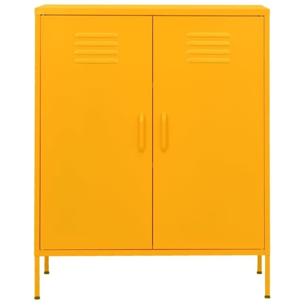 vidaXL Förvaringsskåp senapsgul 80x35x101,5 cm stål