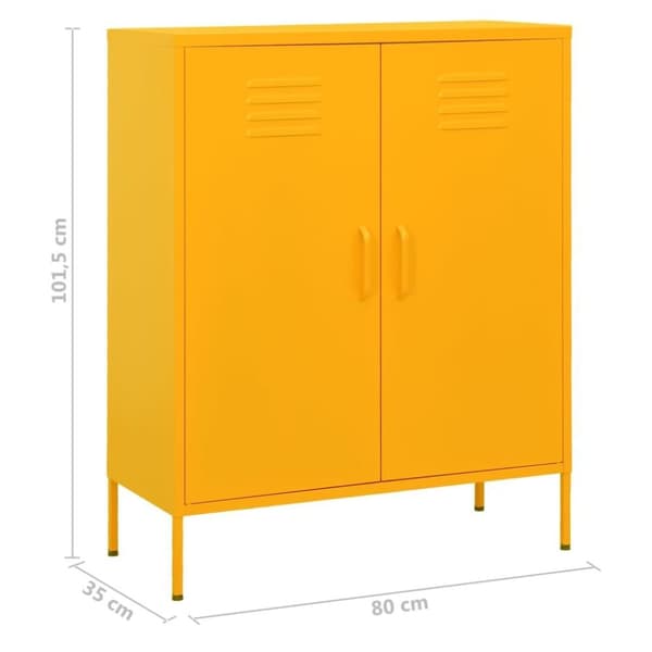 vidaXL Förvaringsskåp senapsgul 80x35x101,5 cm stål