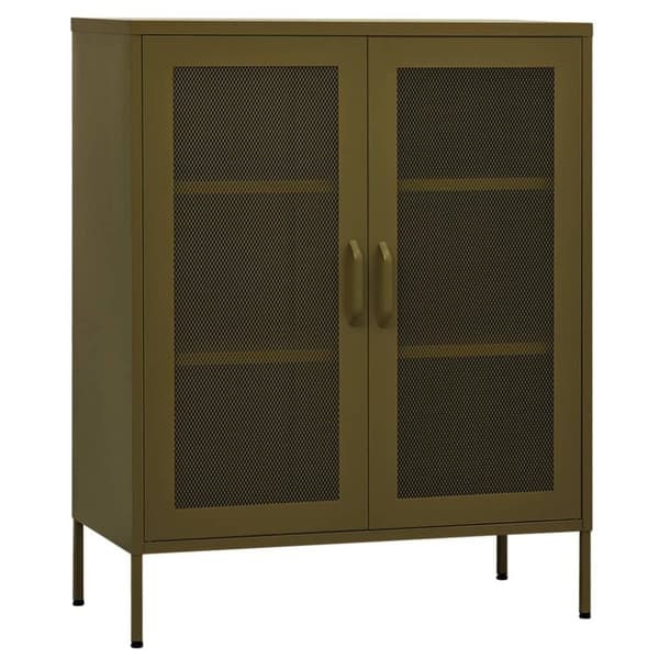 vidaXL Oppbevaringsskap olivengrønn 80x35x101,5 cm stål