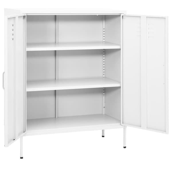 vidaXL Oppbevaringsskap hvit 80x35x101,5 cm stål