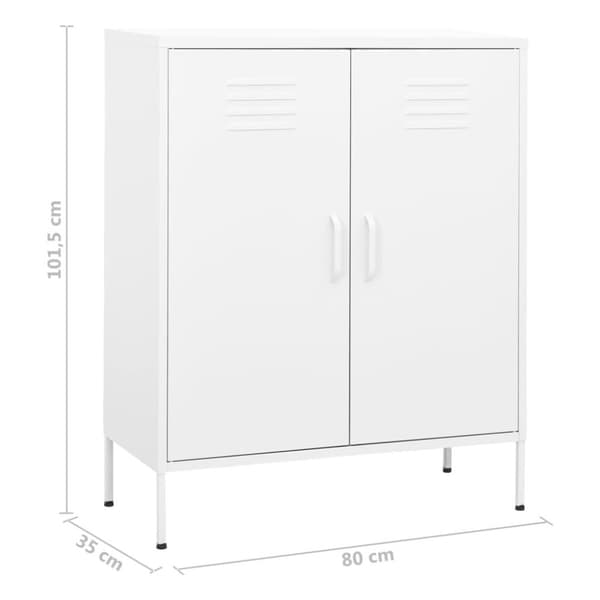 vidaXL Oppbevaringsskap hvit 80x35x101,5 cm stål