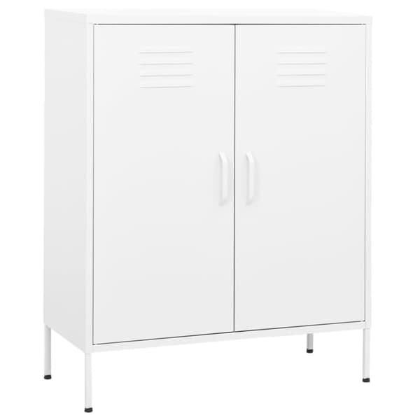 vidaXL Oppbevaringsskap hvit 80x35x101,5 cm stål
