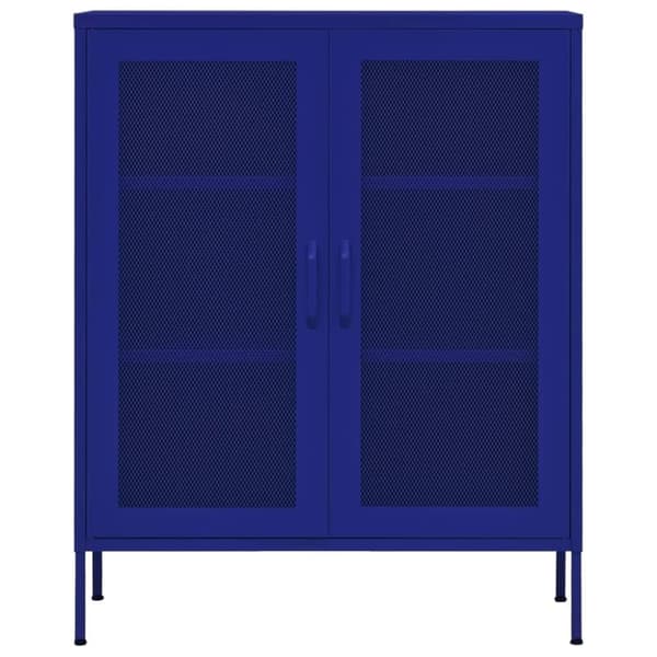 vidaXL Oppbevaringsskap marineblå 80x35x101,5 cm stål
