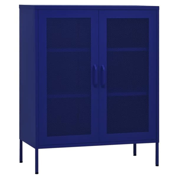 vidaXL Oppbevaringsskap marineblå 80x35x101,5 cm stål