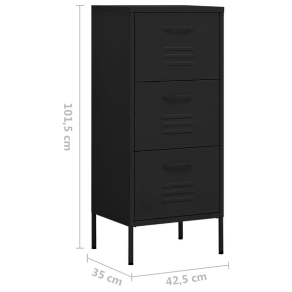 vidaXL Oppbevaringsskap svart 42,5x35x101,5 cm stål