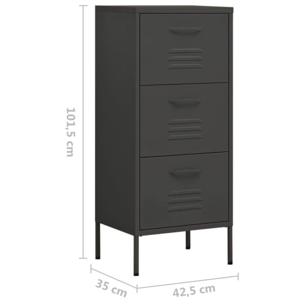 vidaXL Oppbevaringsskap antrasitt 42,5x35x101,5 cm stål