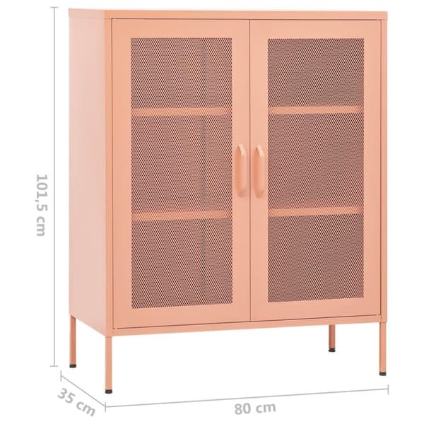 vidaXL Varastokaappi pinkki 80x35x101,5 cm teräs