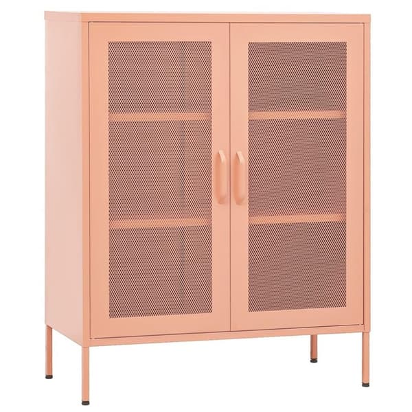 vidaXL Varastokaappi pinkki 80x35x101,5 cm teräs