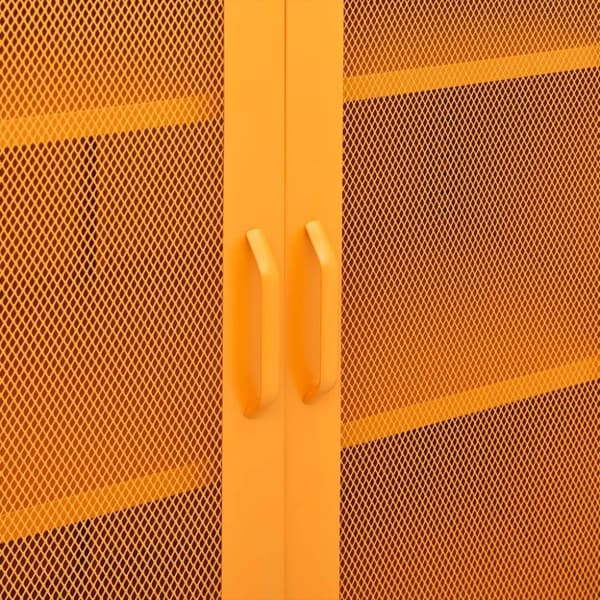 vidaXL Oppbevaringsskap sennepsgul 80x35x101,5 cm stål