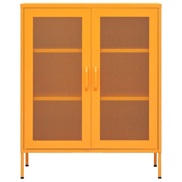 vidaXL Oppbevaringsskap sennepsgul 80x35x101,5 cm stål