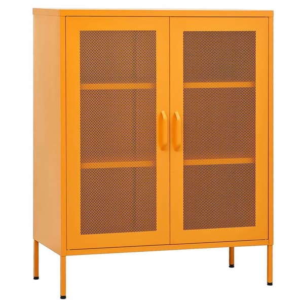 vidaXL Oppbevaringsskap sennepsgul 80x35x101,5 cm stål