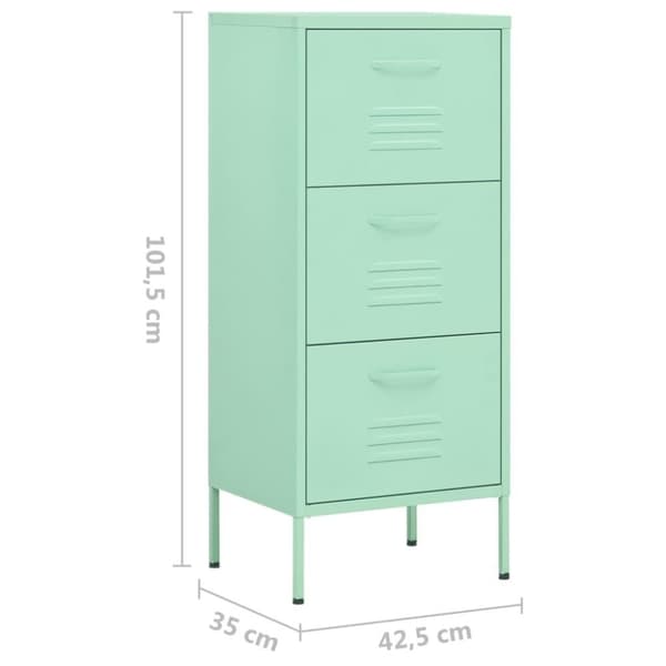 vidaXL Förvaringsskåp mintgrön 80x35x101,5 cm stål