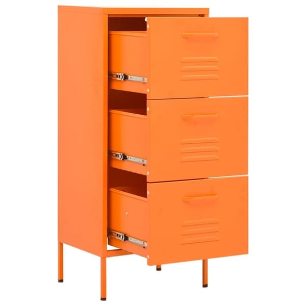 vidaXL Förvaringsskåp orange 80x35x101,5 cm stål