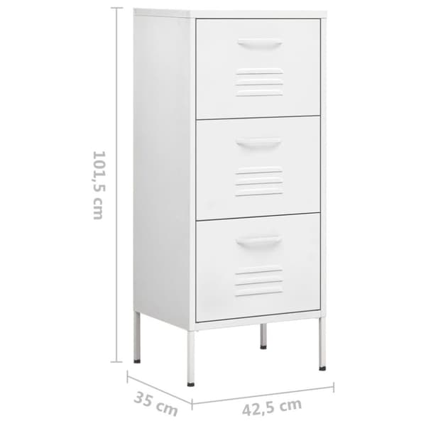 vidaXL Oppbevaringsskap hvit 42,5x35x101,5 cm stål