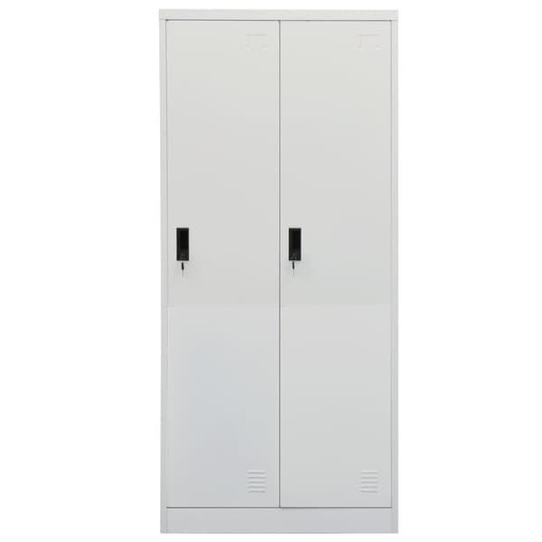 vidaXL Vaatekaappi vaaleanharmaa 80x50x180 cm teräs