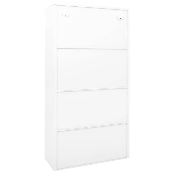 vidaXL Dokumentskåp med skjutdörr vit 90x40x180 cm stål