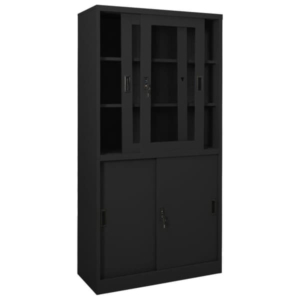 vidaXL Toimistokaappi liukuovella antrasiitti 90x40x180 cm teräs